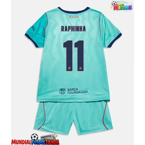 Camiseta Barcelona Raphinha Belloli #11 Tercera Equipación Replica 2026-27 para niños mangas cortas (+ Pantalones cortos)